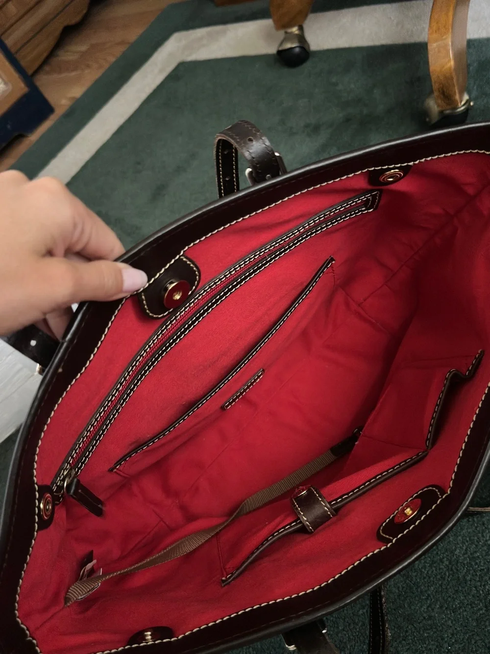 Dooney & Bourke Brown Embossed Leather Disney Tote
